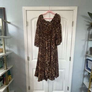 Sheer Leopard Print Dress XL